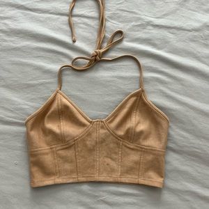 Tan Halter Top, Corset